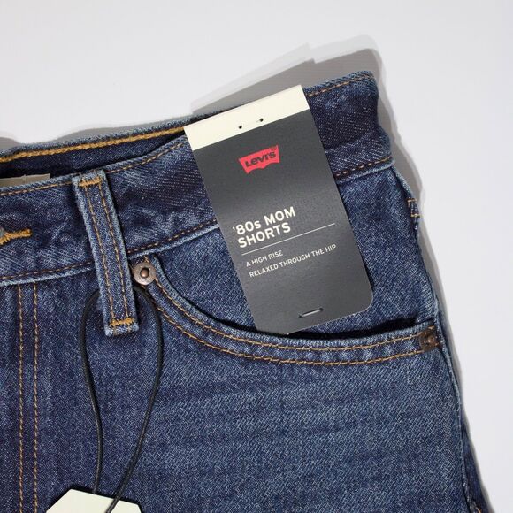 NWT $69.50 Levi's Premium Rolled '80s Mom Shorts Dark Wash Women Size 26 (B5) - Picture 7 of 16